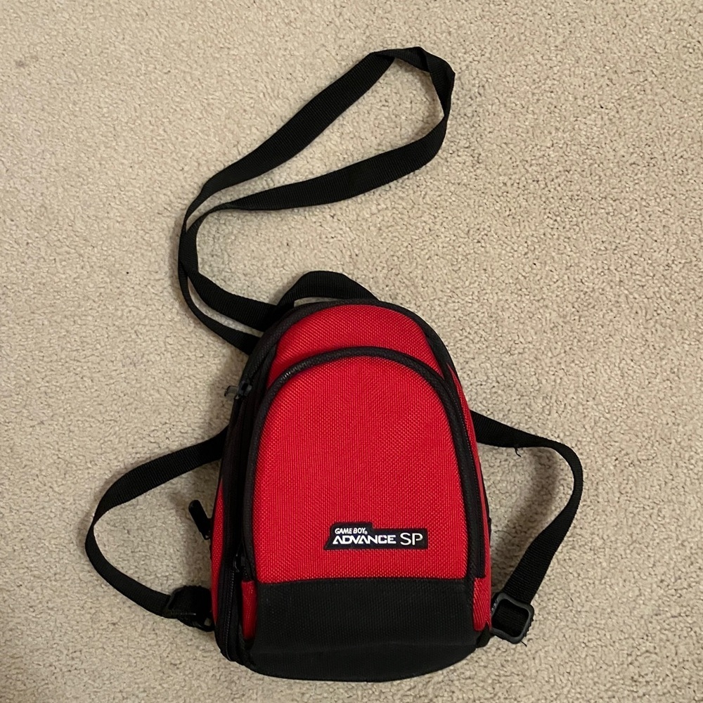 Nintendo Red and Black Backpack for Game Boy Advance SP